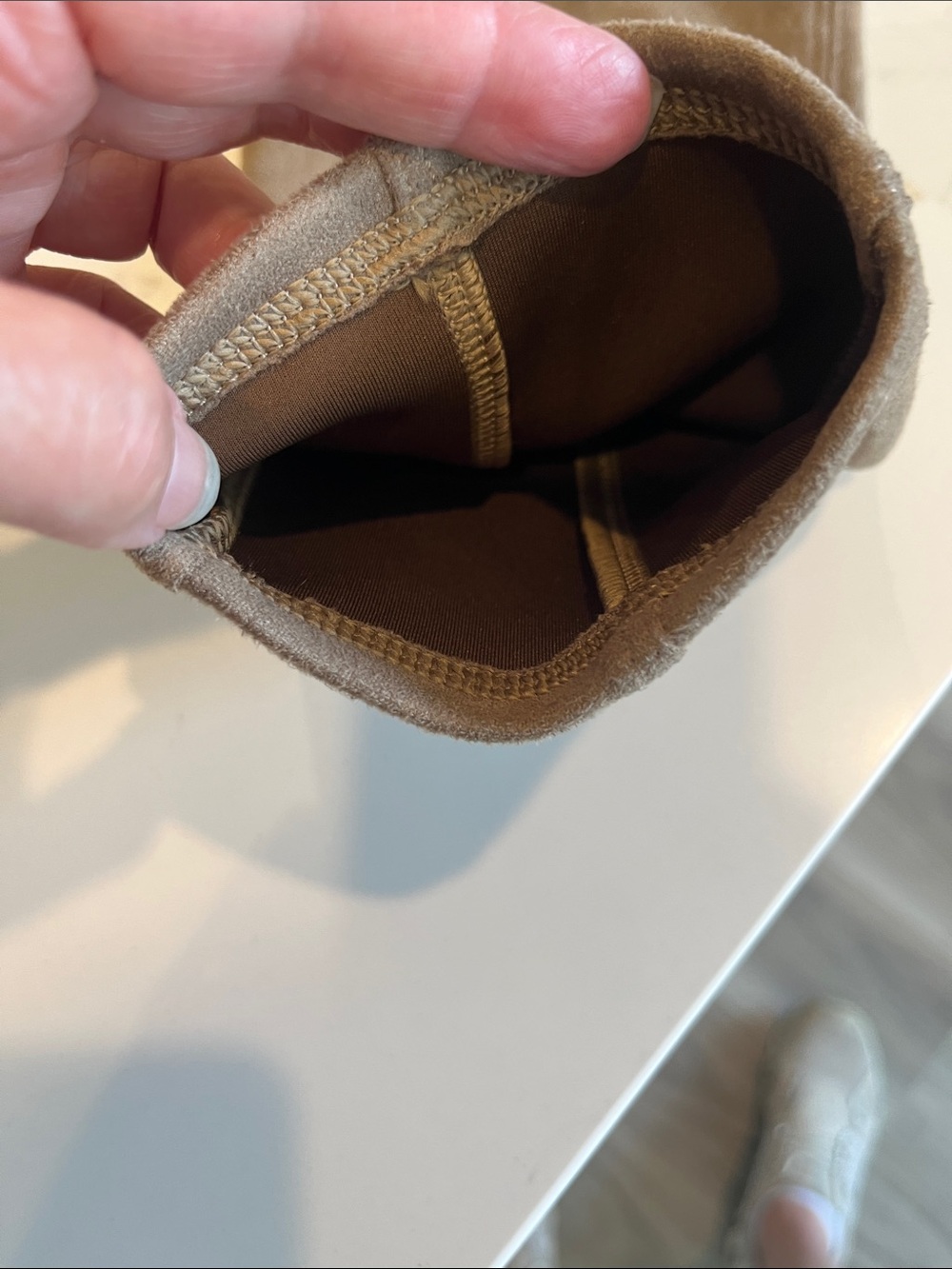 Spanx Faux Suede   High-Waist Leggings in Taupe - Picture 6 of 6